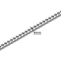 4mm Curb Men Necklace Making Per Meter Sterling Silver Cuban Link Chain Miami Cuban Chain Silver