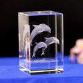 Small Bridge Wholesale Customization Hot Products Animals Type 3d Etched Dolphin Crystal Cube for Souvenir Gifts