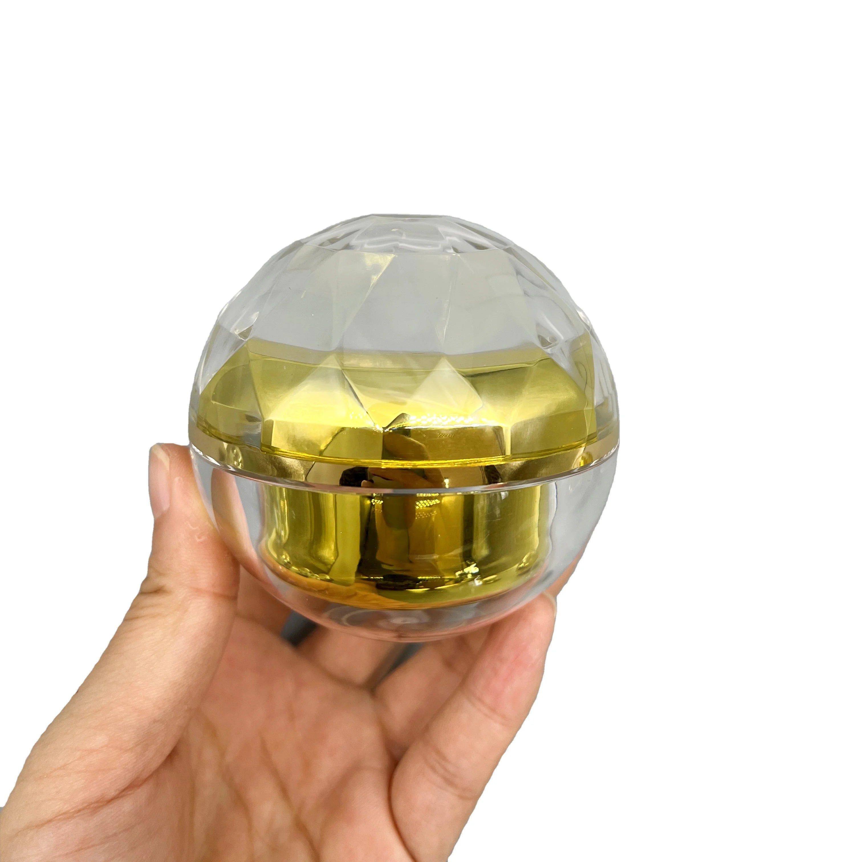 Wholesale 5g 10g 15g 30g 50g Ball Shaped Luxury Acrylic Packaging  Container Box Jar for Cosmetic Cream Dispensing