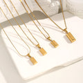 HB522 Stainless Steel Gold bar Wealth Pendant Necklace square Charm High Quality Chain Hypoallergenic Jewelry for Wholesale