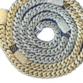 S925 Silver High Quality 12mm Moissanite Cuban Necklace Bracelet MegaBDM