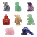 Various Shapes Crystal Animal Carvings Elephant Cat Frog Turtle Rabbit Butterfly Dolphin Hand-carved Stone Home Decor 1 Inch