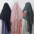 Luxury Fashion Muslim Khimar Hijabs High Quality Good Fabric 3 Layers Premium Chiffon Khimar Hijabs Jilbab