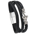 Wholesale Hip-hop Rock Jewelry Bracelets Bangles Fashion Anchor PU Leather Bracelet for Men
