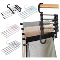 2024 Newest Fashion 5 in 1 Pant Rack Shelves Stainless Steel Clothes Hangers Multi-functional Wardrobe Hot Sale Hanger