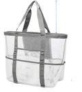 Customer Beach Bag Women 9 Pockets Lightweight Transparent Mesh Beach Bag Large Capacity Tote Bag