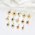 Fashion Star Moon Round Triangle 14K Gold Plated Necklace Bracelet Love Square Zircon Jewelry Making Pendant Accessories