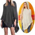 Fashion Tassel Knitted Shawls White Crochet Top Winter Cloak Long Wrap Sweater Travel Clothes Hooded Poncho Cape Coat