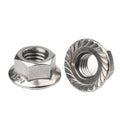 M3-M20 304 Stainless Steel Zinc Plated  DIN6923 Hexagonal Flange Nut With Serrated Anti-Slip Pad Outer Design