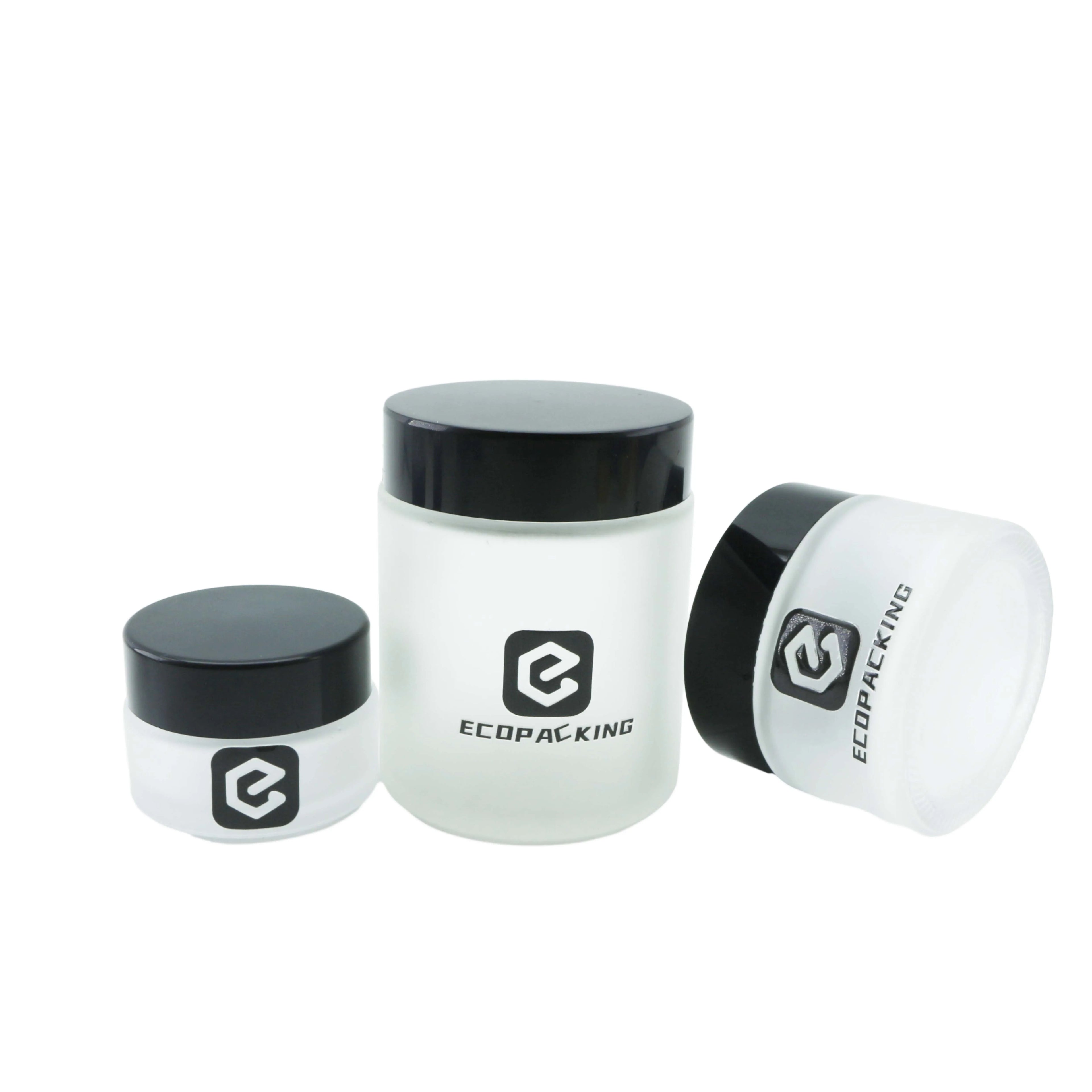 Frosted Clear Glass Jars Cosmetic Skin Care Cream Glass Containers
