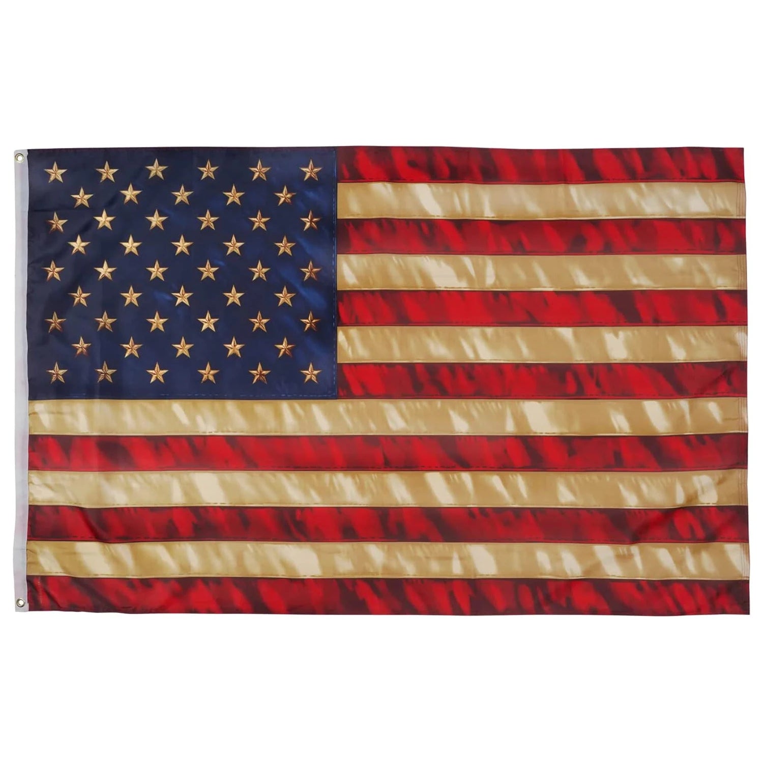 3' X 5' Tea-Stained American Flag Banner 90 X 150 cm Light Polyester for Automotive & Insurance Industries  American Flag