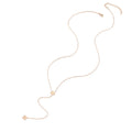 316L Stainless Steel Star Y Choker Necklace Gold Plated Twisted Singapore Chain Two Star-Shaped Platelets Minimalist Anniversary MegaBDM