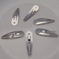 4cm Silver Tear Drop Metal Snap Hair Clips with Hole Kids Side BB Hairpins  for DIY Hair Accessories Lead Free Nickle Free