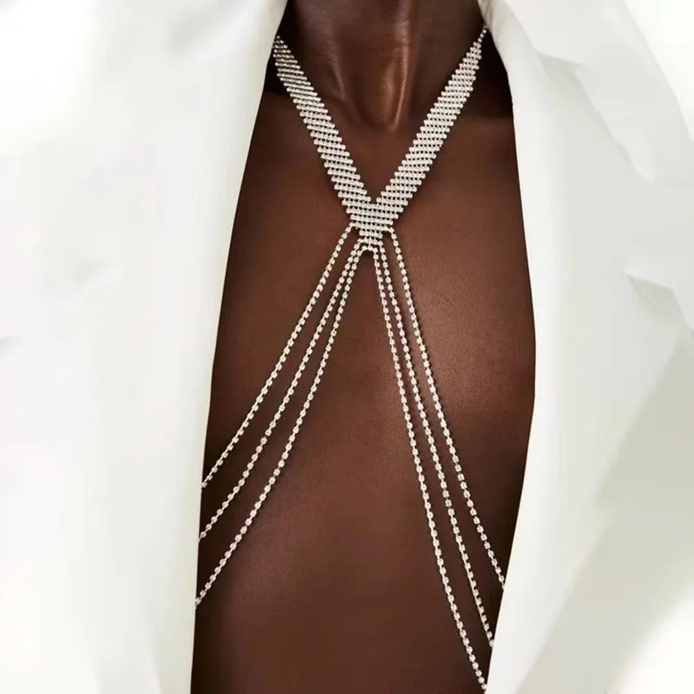 Fashionable Multi-Layer Rhinestone Waist Chain for Women Perfect Beachwear Body Chain Accessory - Wholesale Body Chain