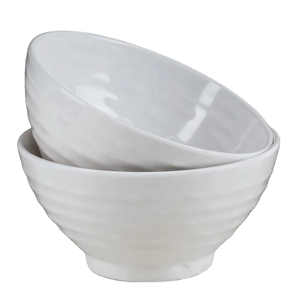 Unbreakable Heat-Resistant Bulk Cheap Food Grade Unique Plastic Soup Bowl White Melamine Cereal Bowl