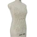 Beautiful New Keering Stock Pearl Design Dress Panel Bridal Beaded Fabric Pearl Bodice Applique WDP-058