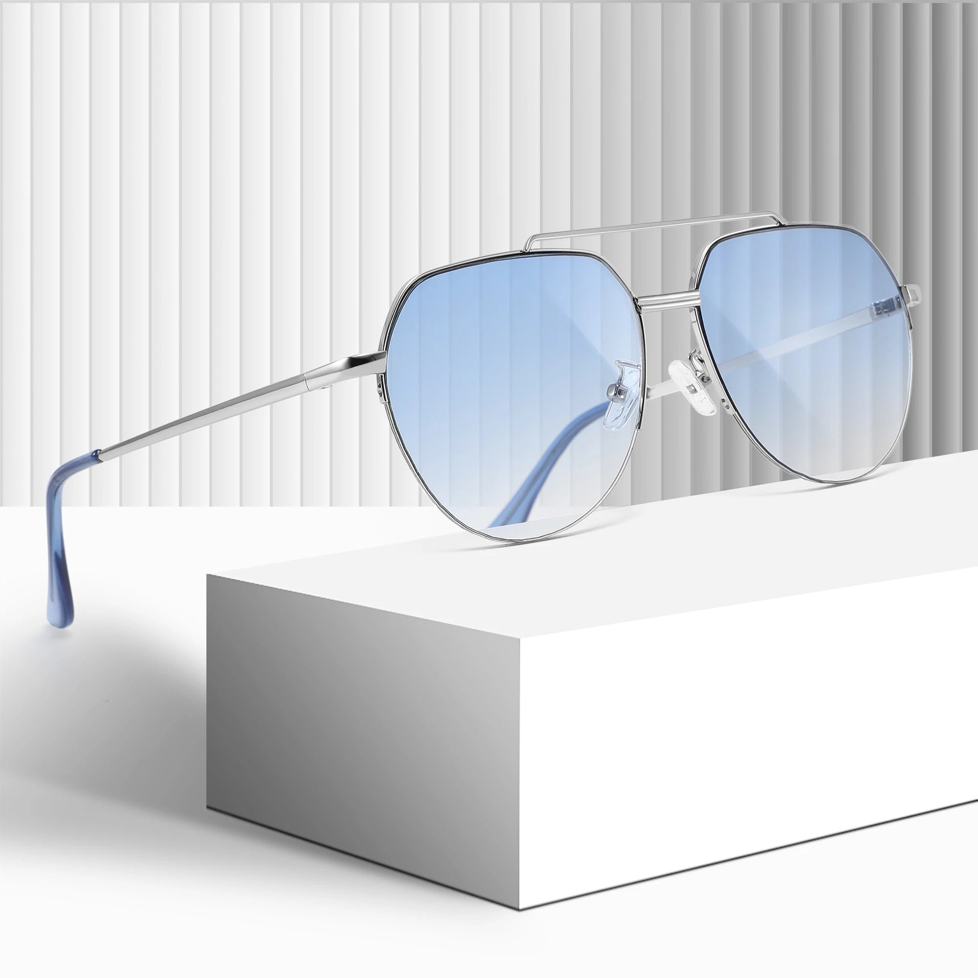 CONCHEN Wholesale Hot Sale Metal Sunglasses Women Fashion Custom logo Eyewear Uv400 Retro Garidient Color Sunglasses for Outdoor