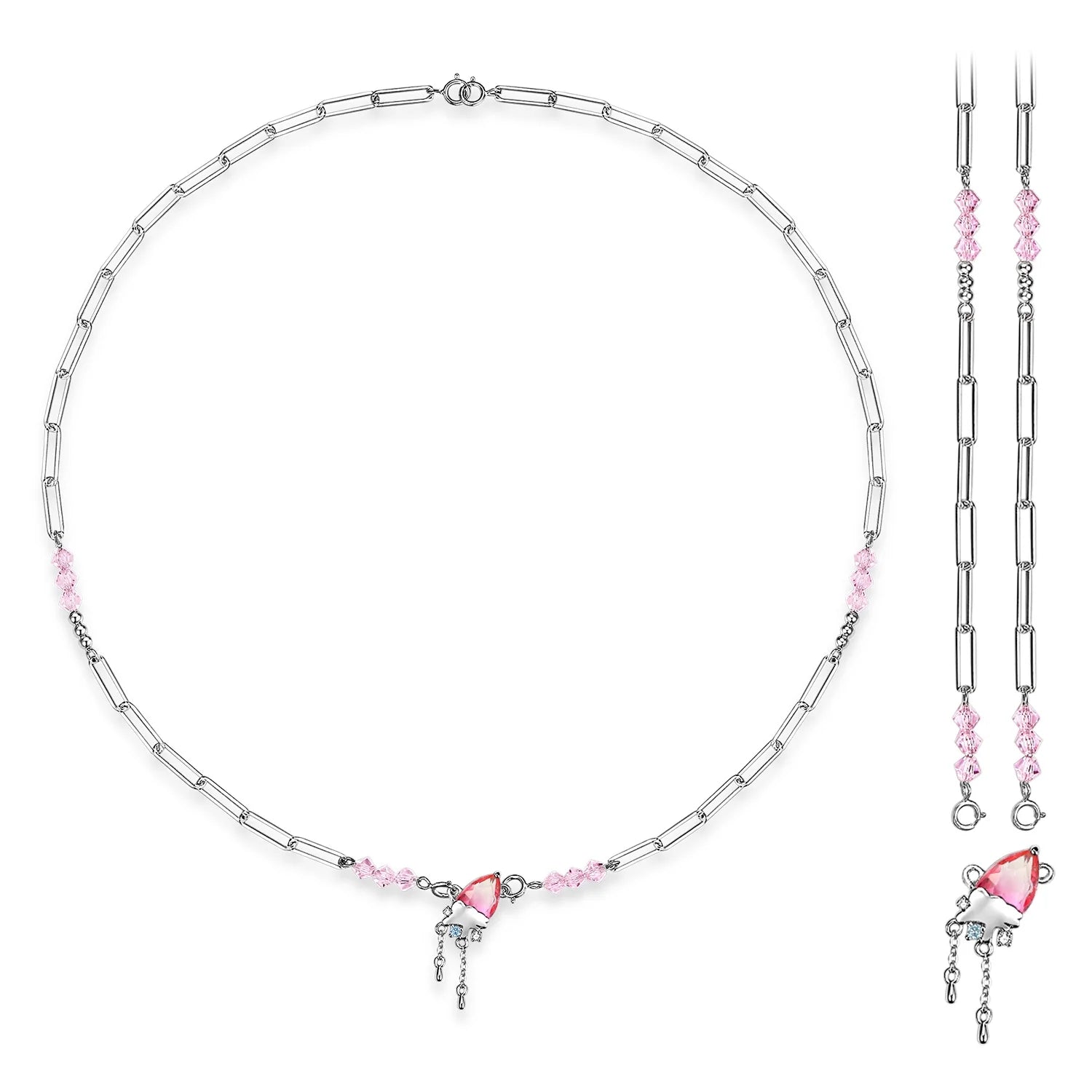 Y2K Necklace Irregular Zirconia Pendant Dangle Real 925 Sterling Silver Unique Creative Design for Women Fine Necklaces Jewelry