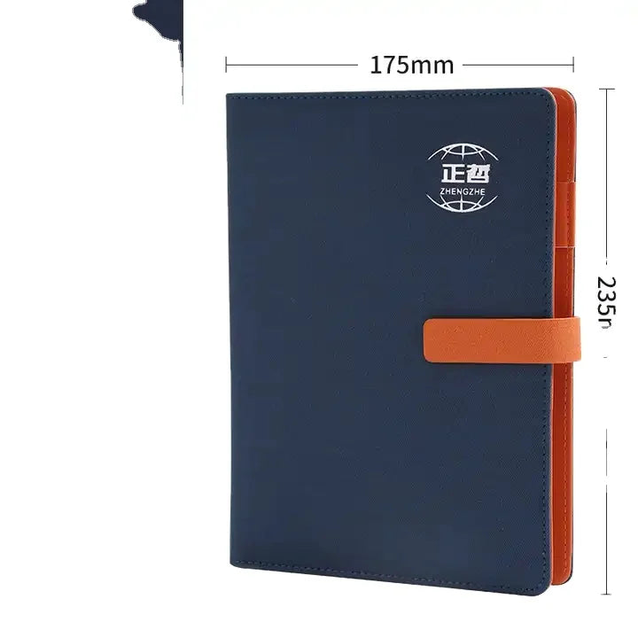 High Quality Custom A5 Spiral Notebook Promotional Journal PU Leather Cover PVC Sewing Binding Custom Logo Option with Pen