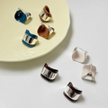 Fashion Joker Brass Plating Platinum Multicolor Enamel Irregular Hoop Earrings Women Jewelry Factory Wholesale