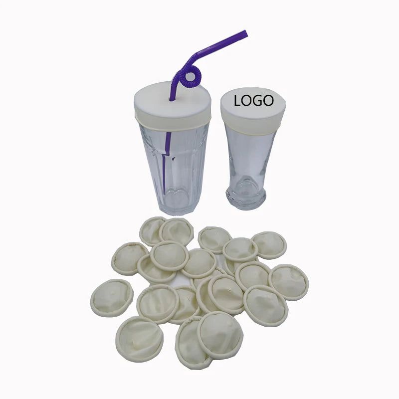 Custom Logo Drink Cover Spiking Latex Cup Lid Cover Glass Night bar Cup Condom for Drinks