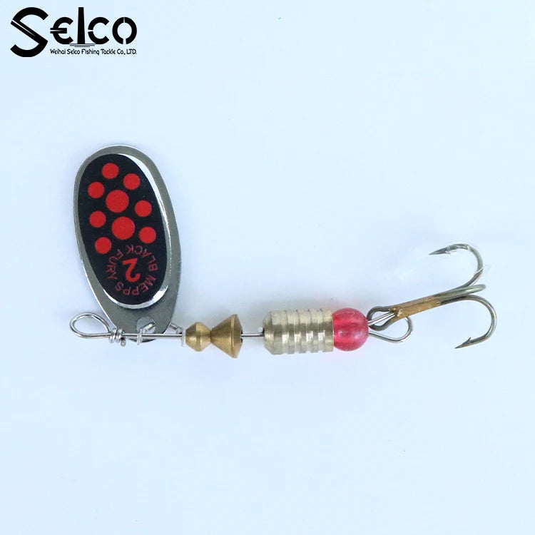 Selco in Stock 2G/2.5G Fishing Spinner Spoon Bait Black Spinner Bait Lure Fishing Brass Lure Spinner Bodies