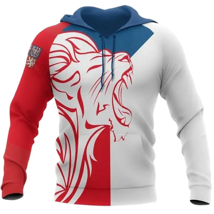 Fitspi 3d Czech Republic Zipper Hoodie Para Homens E Senhoras Moletons Casuais Veteranos Custom Hoodies Sweatshirt Pullover