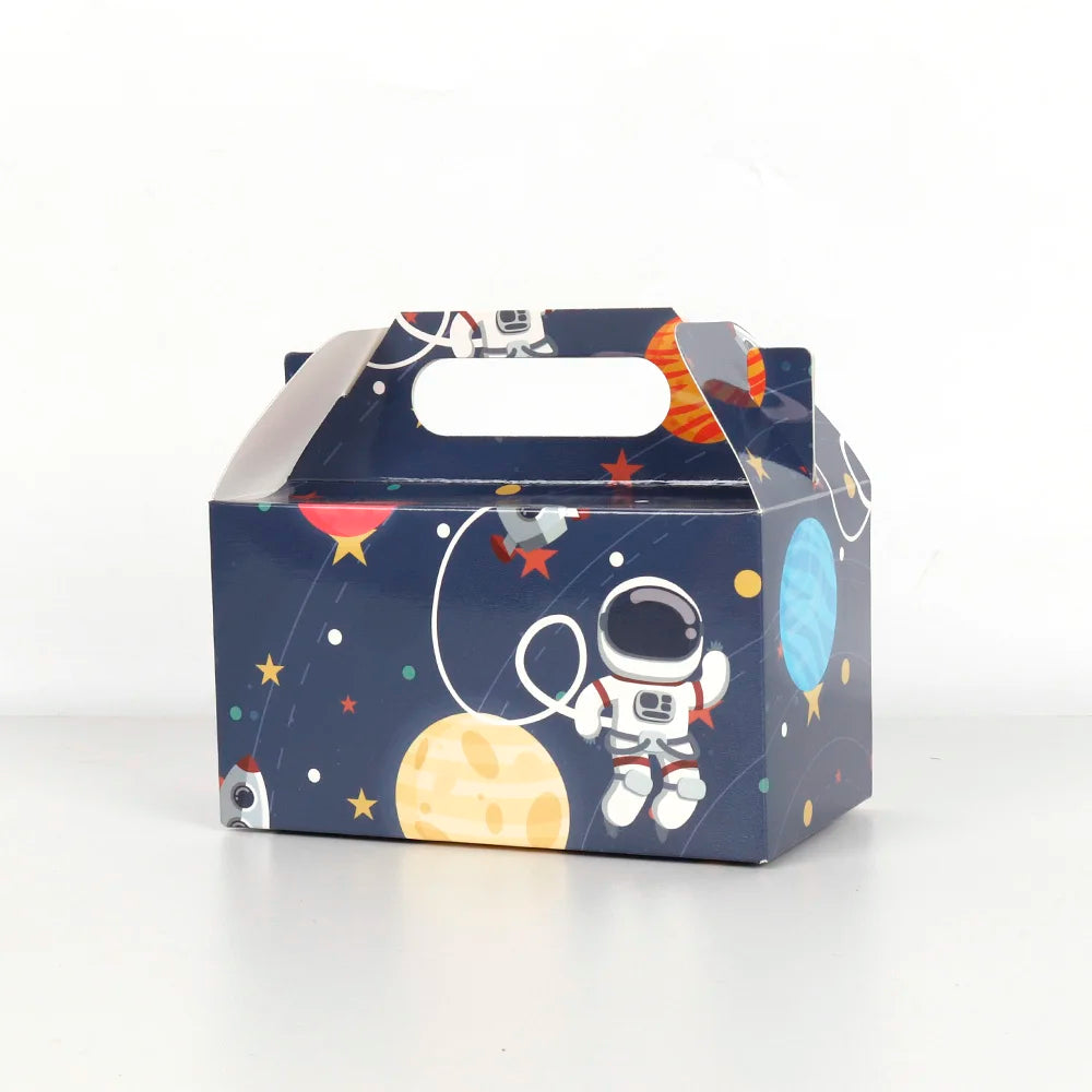 Pafu Kids Astronaut Solar Space Theme Party 12 Pack Candy Box Cake Box Outer Space Party Favor Cake Treat Gift Box