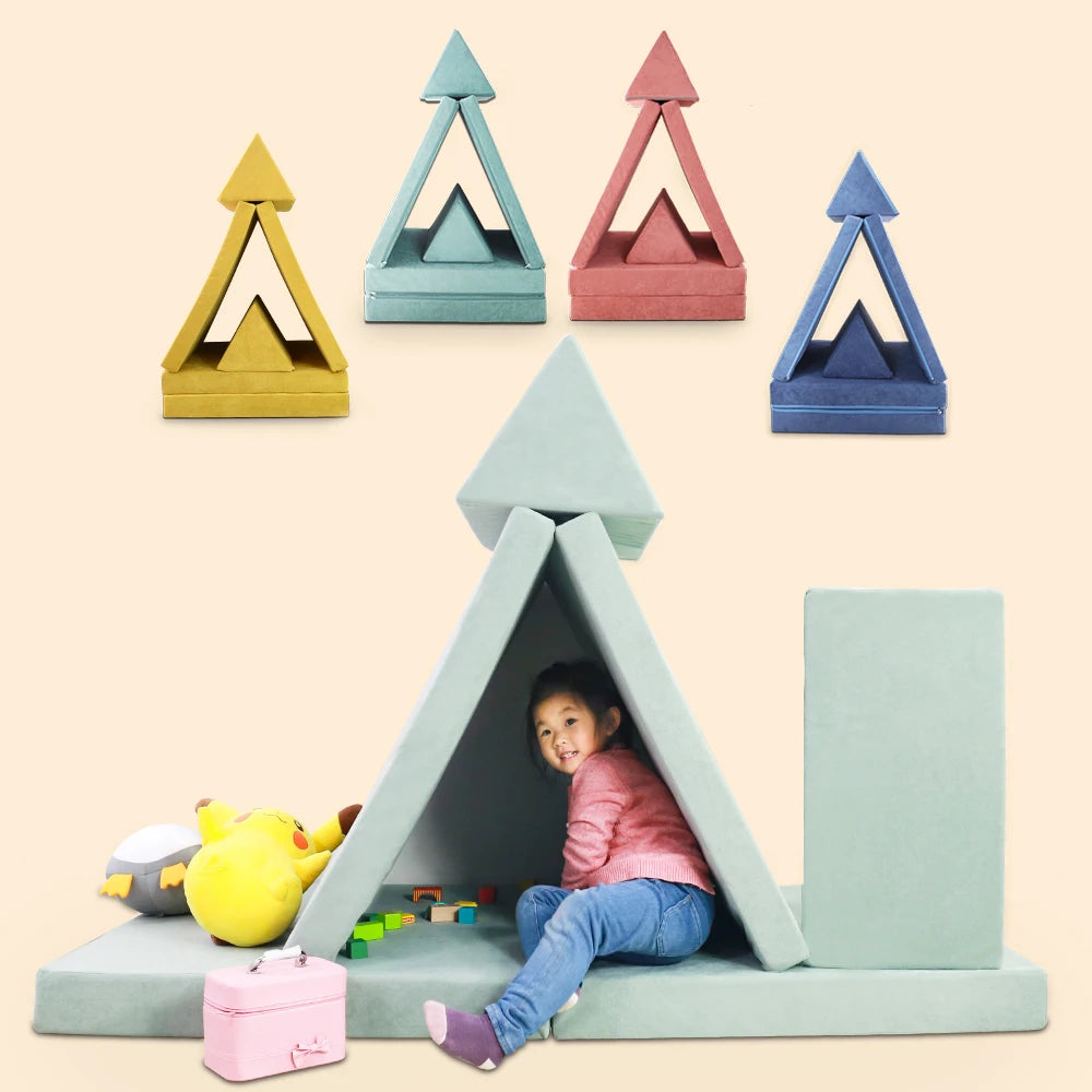 Transforming Foam Play System for Kids Sectional Couch Living Room Furniture Kid Sofa Bed for Children Sleeping