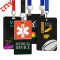 Custom Printed PVC ID Badge with Lanyard Set - Conference Pass Card Event Badge VIP & Exhibition Work Badge with Logo