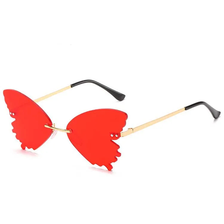 Fashion Design Rimless butterfly Cateye Sunglasses Trendy Sunglasses 2021