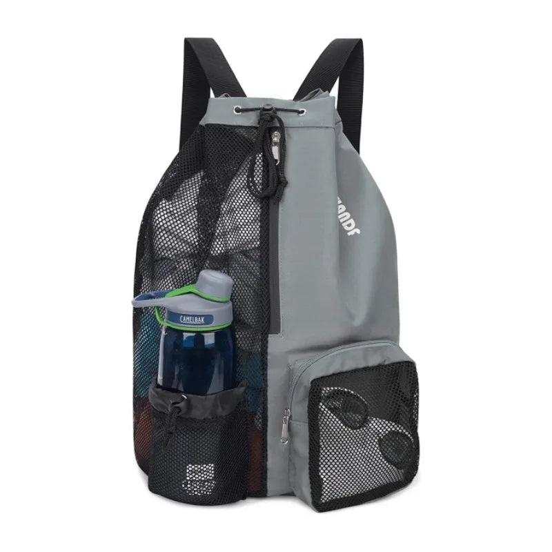 Sinodiving Casual Polyester Drawstring Gym Bag with Pocket for Sports & Swim & Dive Use
