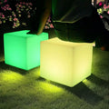 Modern Design LED Glowing Cube Chairs Fancy LED Light up Plastic Bar Dining Outdoor Hotel Hall Furniture