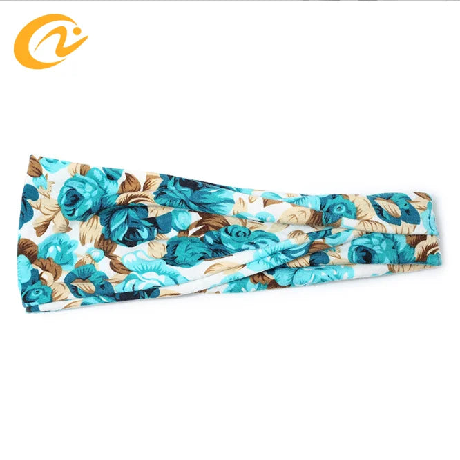 Wholesale 2025 Fashion Printing Moisture Wicking and Sweat Absorption High Elastic Headband for Outdoor and Indoor Sports
