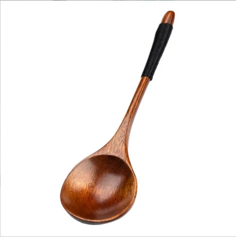 Large Round Head Wooden Spoon for Soup Salad and Candy 10ml Capacity for Camping