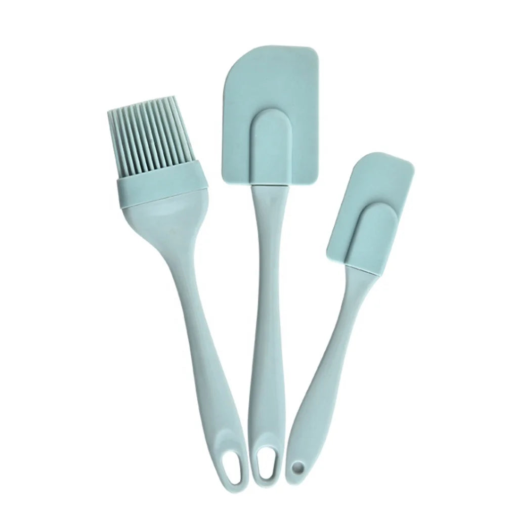 3Pcs Food Grade Silicone Cream Scraper DIY Bread Cake Butter Spatula Mixer Oil Brush Kitchen Baking Tool