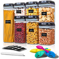 BPA Free 7-Piece Set Air Tight Easy Open Lids Cereal Seal Pot Dry Food Storage Containers for Pantry Organization