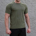 Custom Mens Gym Top Breathable Polyester Sweat Short Sleeve Elastic T Shirts