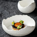2024 Home and Hotel Tableware Eco-Friendly Frosted Porcelain Salad Bowl High-Appearance Level with Cold Dish Bowl Shaped Design