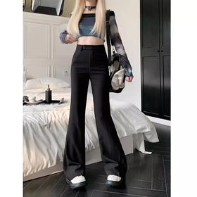 S-4XL Spring and Autumn New Short Suit High Waist Straight Leg Hanging Wide Leg Casual Micro Flare Pants