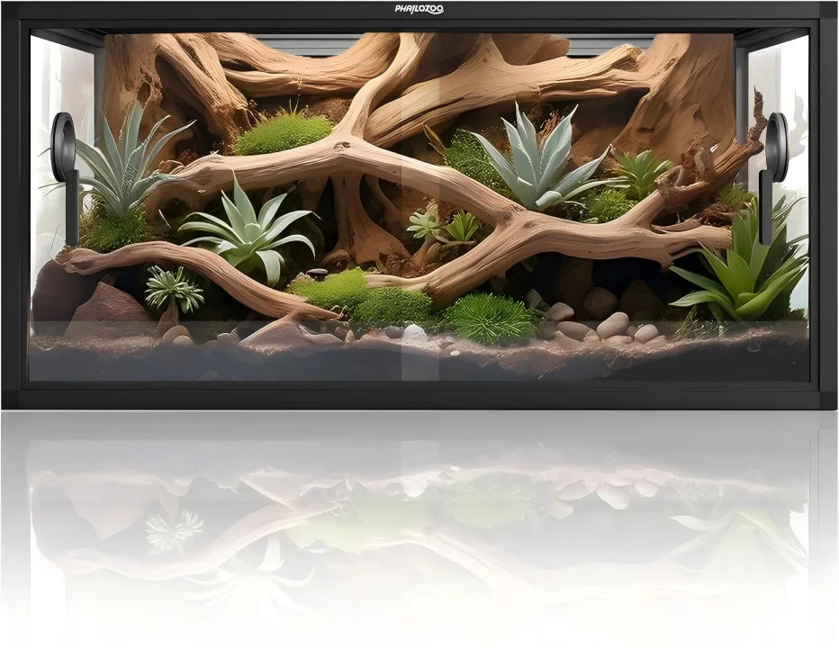 Mini Reptile Glass TerrariumFront Opening Door Full View Visually Appealing Mini Reptile or Amphibians Glass Habitat