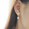 Vintage 18K Gold Plated 925 Sterling Silver Freshwater Pearl Drop Earrings Natural Shell Chic & Elegant