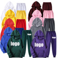 Wholesale Custom Logo OEM Fleece Blank Sweatsuit Plain Track Suits Sport Pink 2 Piece Hoodie Set Cotton Tracksuits