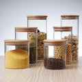 30ml 50ml 100ml 150ml 200ml 300ml 500ml Empty Food Storage clear Glass Jars with Bamboo Lid and Silicone Ring
