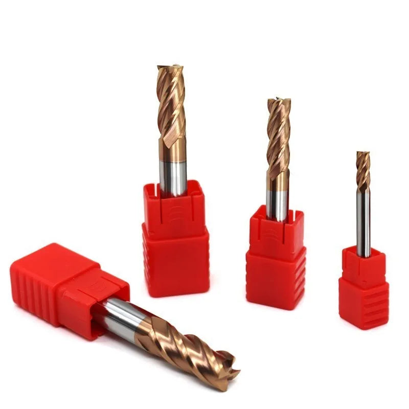 Azzkor TiSiN Coating Square End Mill HRC55 Cylindrical Shank Cnc Milling Cutter Bits for Stainless
