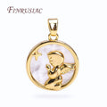 18K Real Gold Plated Angel Praying Suspension Pendant Natural Shell Charms for DIY Handmade Necklace Jewelry Findings Components
