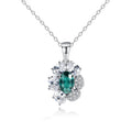 Luxury Fine Jewelry Sun Flower Shape Pendant 925 Sterling Silver Full CZ Diamond Gemstone Necklace for Women