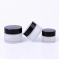 Frosted clear Eye Cream Storage Container 5g 10g  Black Cap Face Care Cosmetic Glass Cream Jar