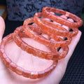 Natural Golden Sun Stone Bracelet Beads Bangle 6-7 mm Bracelet for Women Men Jewelry Gift Healing Stone