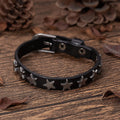 SC Wholesale Punk Jewelry Star Bangle Bracelet Vintage Handmade Bracelet Fashion Boho Leather Bracelet for Men